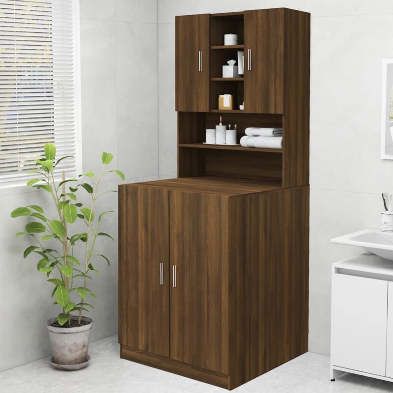 Meuble pour machine à laver,Meuble pour lave-linge Chêne marron 70,5x25,5x90 cm CFW928521