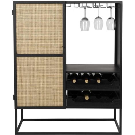Meuble range bouteille, Meuble à vin en bois Guuji Rotin en Wood, BOITE A DESIGN