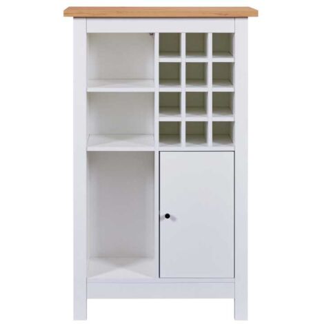 Meuble range-bouteilles 76,8x33x124,4 cm blanc et chêne - BARTY