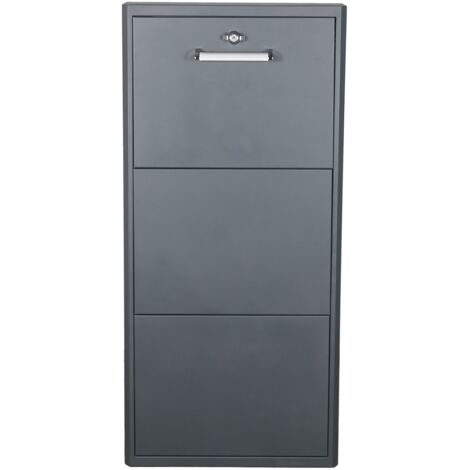 Meuble Range Chaussures avec Serrure de Verrouillage en Métal - Montage Intérieur ou Extérieur - Capacité de 6 à 12 Paires - Couleurs au choix – LPP N°112 - 6 paires - H.108 x LG.50,5 x P.16 CM - Gr