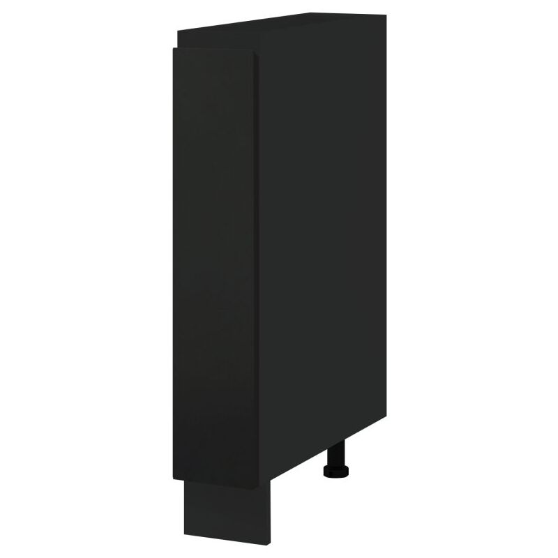 Meuble range épice Lovia Noir Mat L 15 cm Type de façade: Porte avec poignée intégrée