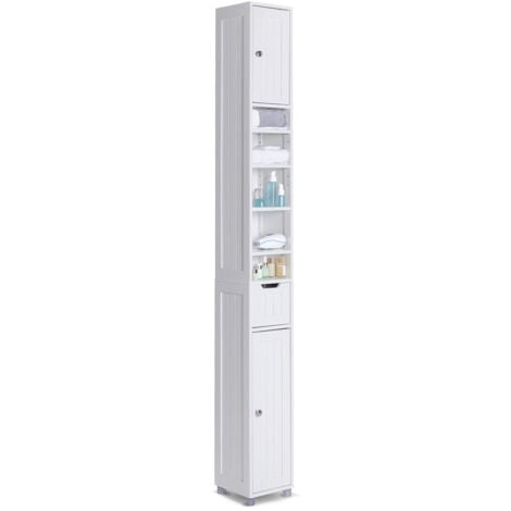 Meuble rangement salle de bain Haut colonne 180x20x20cm MDF blanc