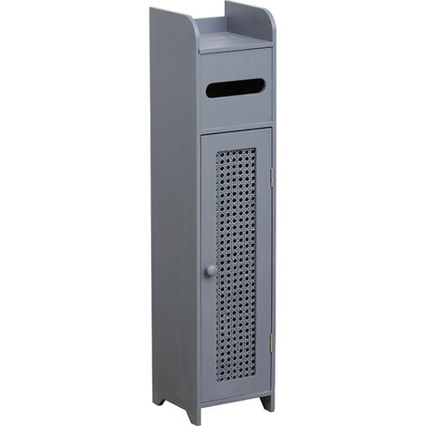 Meuble réserve et dérouleur WC cannage gris