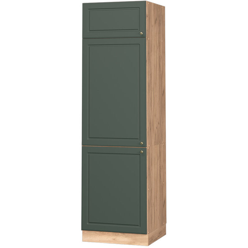 Meuble réfrigérateur Fame-Line 60 cm chêne/vert style rustique Vicco