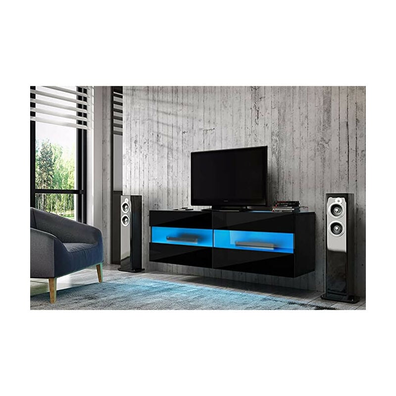 Azura Home Design - Meuble rita avec led , 100 cm noir