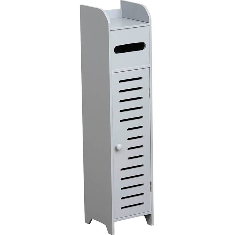 Tendance - Meuble reserve et derouleur papier wc 1 porte - gris