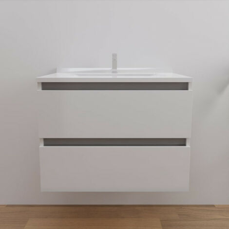 Meuble salle de bain ARLEQUIN 70 cm- Vasque Blanc- Traverses Gris