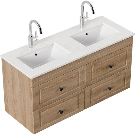 Meuble salle de bain Banbury Cottage quartz Décor chêne - décor chêne