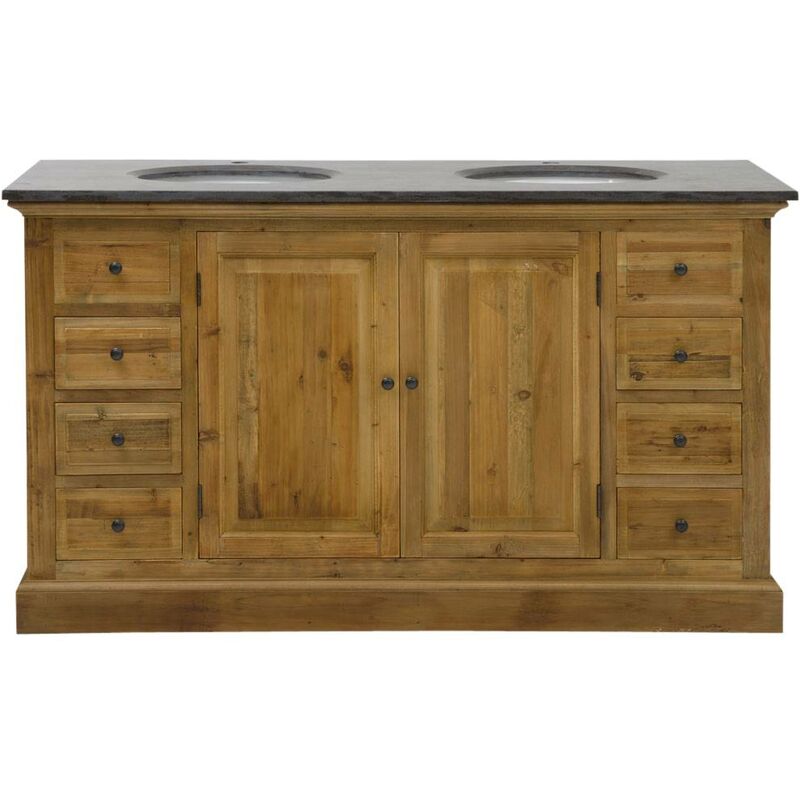 Made In Meubles - Meuble sous vasque en bois recyclé Ambre