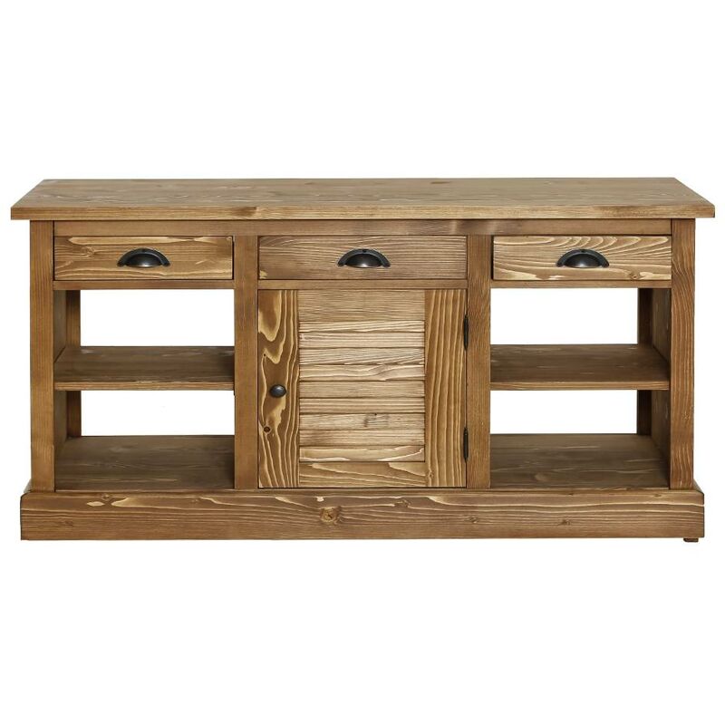 Made In Meubles - Meuble sous vasque en pin massif 120 cm Manel