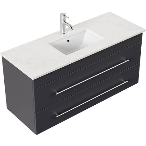 Meuble salle de bain Brigg 120 quartz Anthracite - anthracite satiné