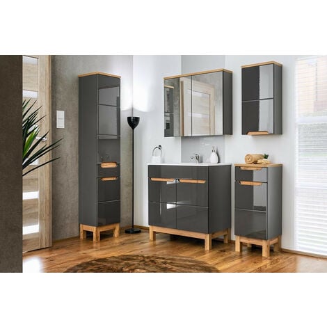 Meuble dessus de WC collection BALI - 173 x 63 x 23 cm - Bois laqué