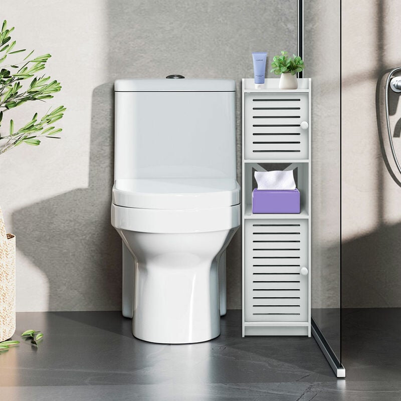 Haloyo - Meuble Salle de Bain Colonne ®,wc Rangement,22 x 20 x 75 cm,Blanc