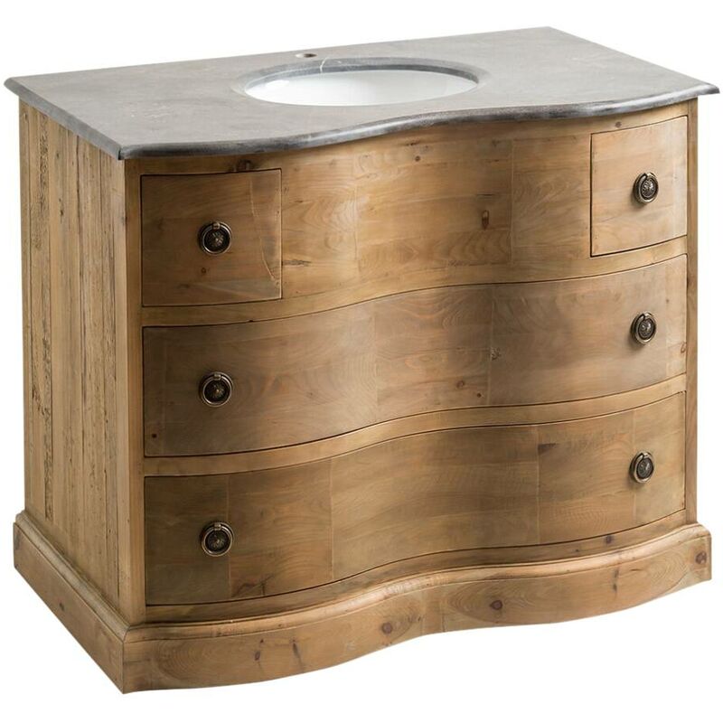 Meuble sous vasque en bois recyclé Mia