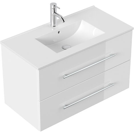 Meuble salle de bain Firenze 90 en anthracite satiné - anthracite satiné