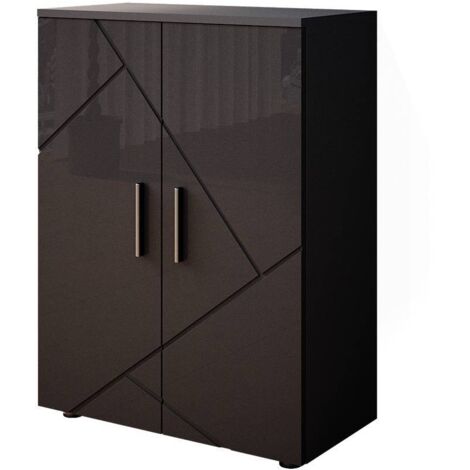 Vicco – Armoire murale de salle de bain 60 x 81 cm – Anthracite haute brillance – 2 portes – Panneau de particules 16 mm – Instructions de montage incluses