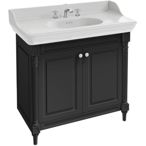 Meuble salle de bain JACOB DELAFON Cléo 1889 plan vasque 3 trous + mélangeur croisillons chromé