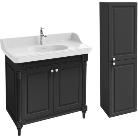 Meuble salle de bain JACOB DELAFON Cléo 1889 plan vasque + colonne droite + mitigeur lavabo chromé