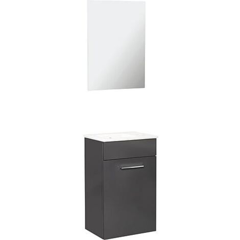 Meuble salle de bain NEO 2.0 largeur 385 mm, anthracite brillant