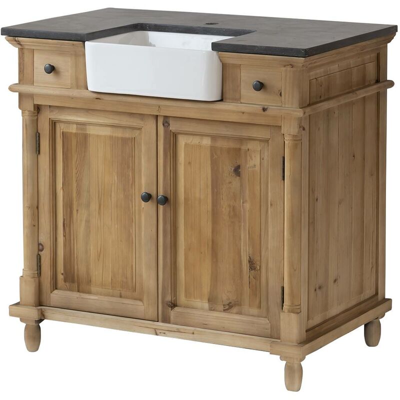 Meuble sous vasque en bois recyclé Paz