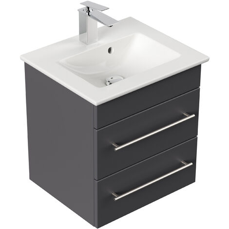 SDB avec vasque de Villeroy &amp Boch Venticello 80 cm Aspect Béton - aspect béton