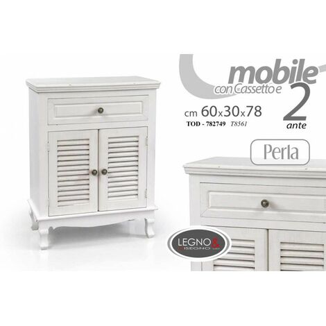 Meuble shabby polyvalent blanc 60 x 30 x 77,5 h