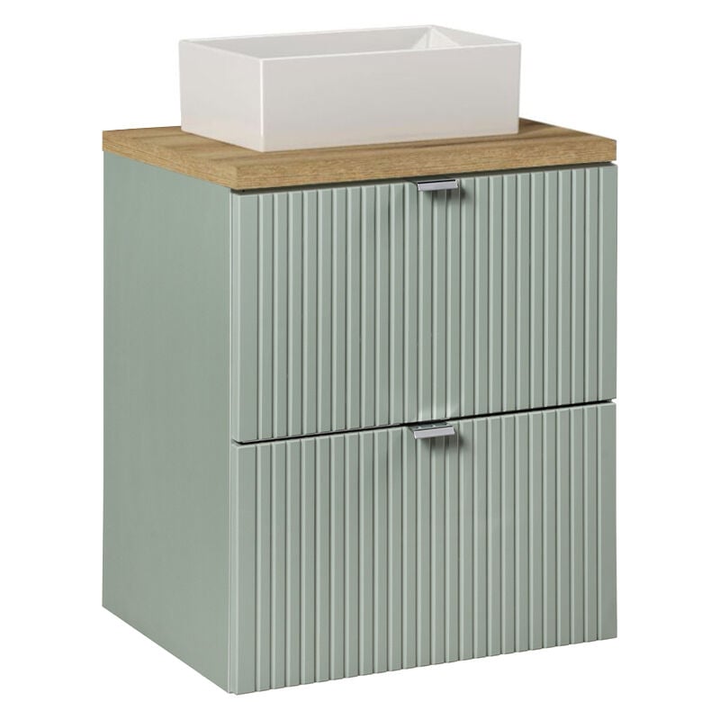 Petits-meubles - Meuble simple vasque 50cm 2 tiroirs Jade Vert et Bois