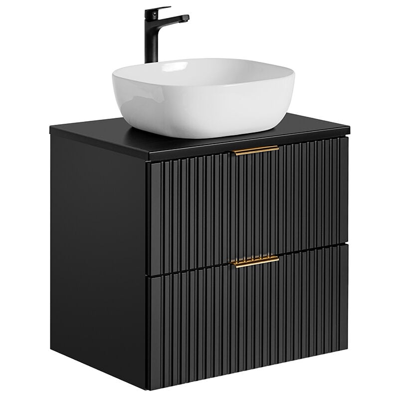 Meuble simple vasque 60cm Adriel Noir