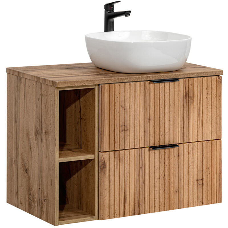Petits-meubles - Meuble simple vasque 80cm 2 niches Adriel Bois