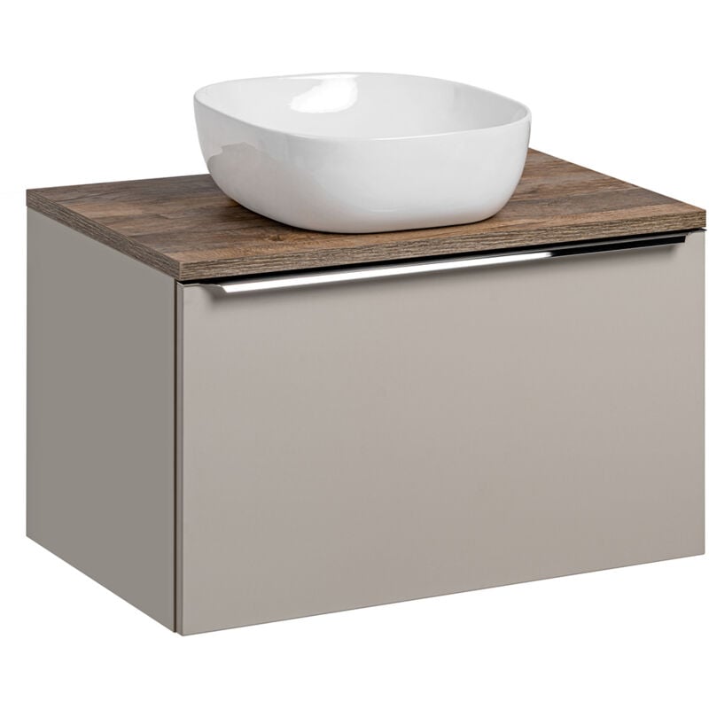 Petits-meubles - Meuble simple vasque 80cm Éros Taupe