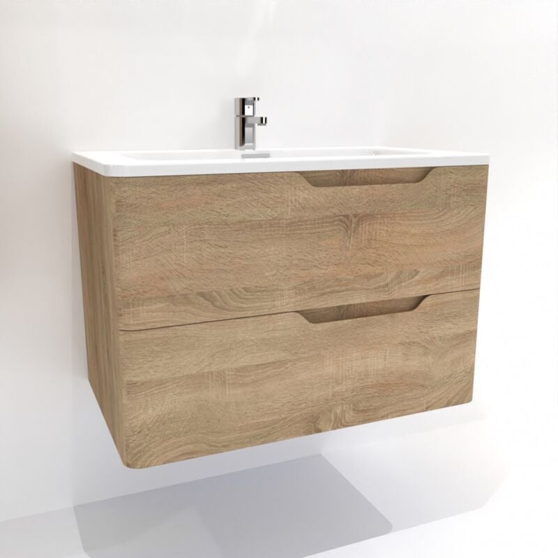 Meuble vasque luna Bois Clair 80 cm - sans miroir