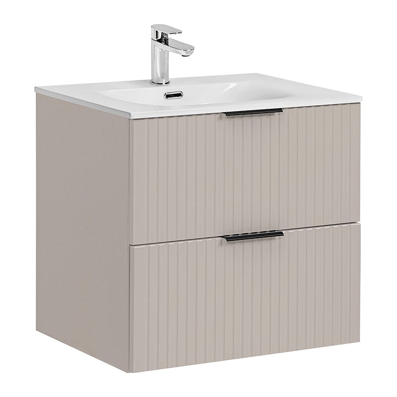 Meuble simple vasque encastrée 60cm Adriel Cachemire