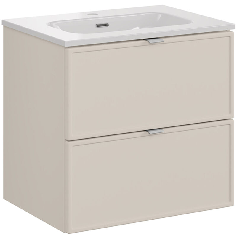 Meuble simple vasque encastrée 60cm Alba Cachemire