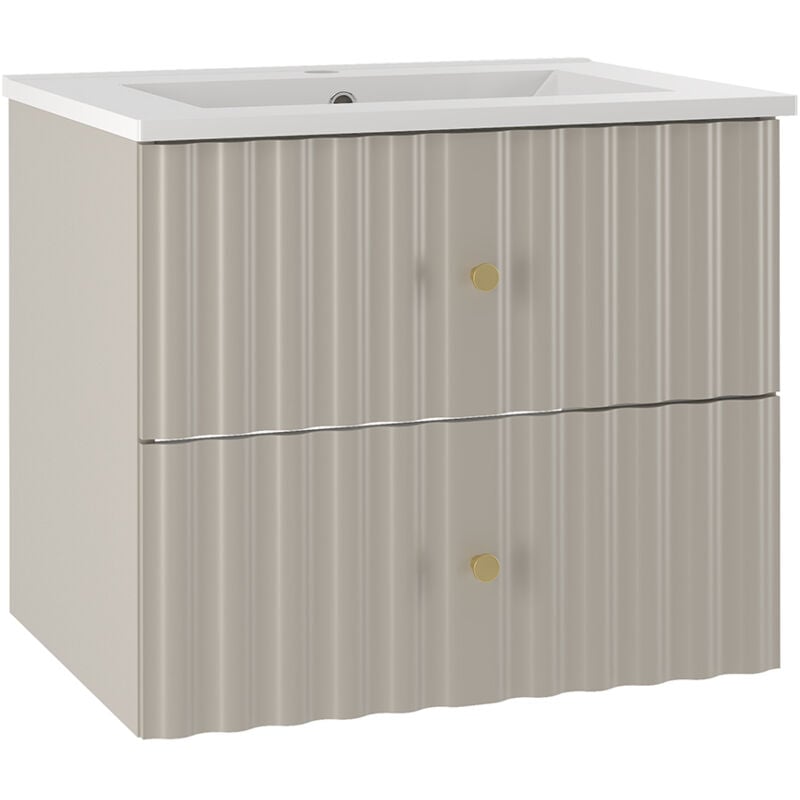 Meuble simple vasque encastrée 60cm Izae Cachemire