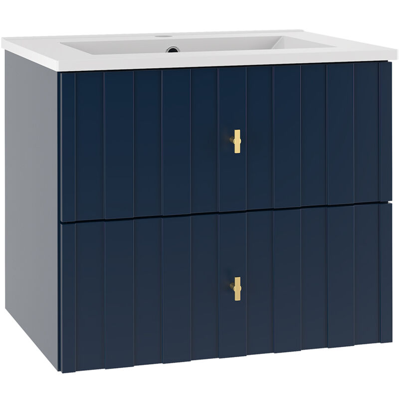 Petits-meubles - Meuble simple vasque encastrée 60cm Oriana Bleu