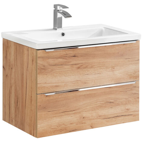 Meuble simple vasque encastrée 80cm April Bois