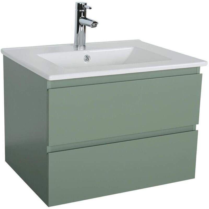 Meuble simple vasque sorrento vert 60 cm