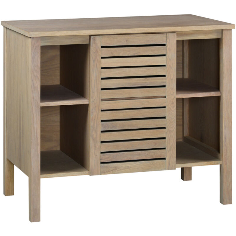 Meuble simple vasque TALIX sur pieds en ch&ecirc;ne naturel 90 cm
