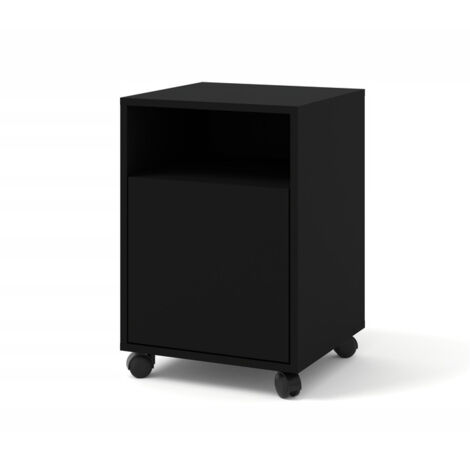 Meuble sous bureau 41x40x59 cm sur roulettes Noir mat BIMOFFICE