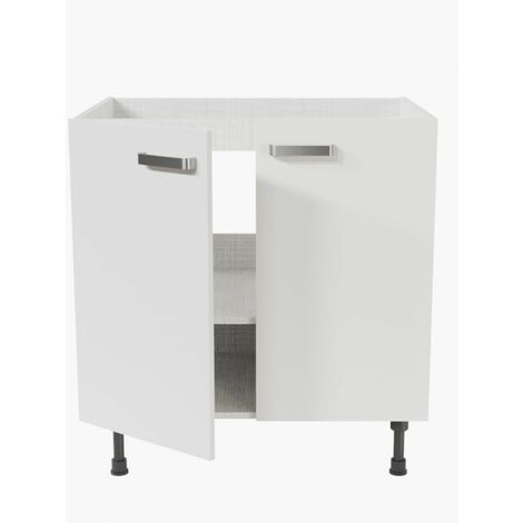 Meuble sous évier - 80 cm - Blanc