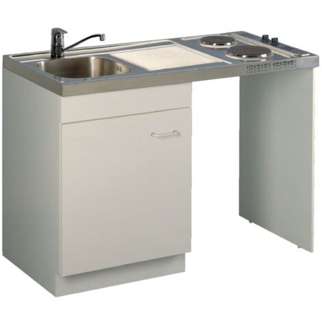 Meuble sous évier lave-vaisselle Aquarine - 1 porte + jambage - L120cm - Blanc