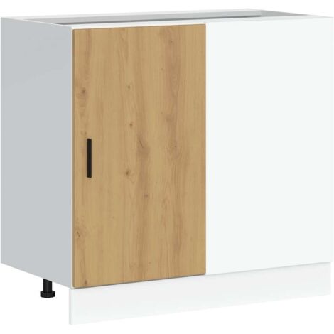 Meuble sous évier "Lyon" Chêne artisanal Bois d'ingénierie