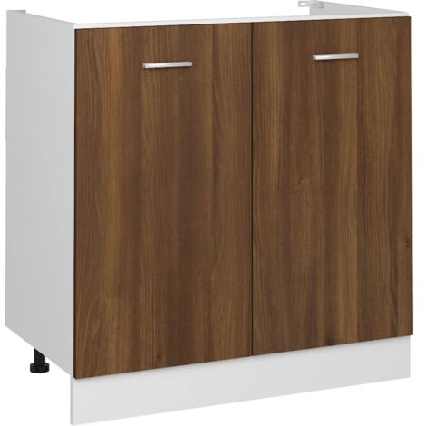 Meuble sous évier "Lyon" Chêne brun 80 x 46 x 81,5 cm Bois d'ingénierie