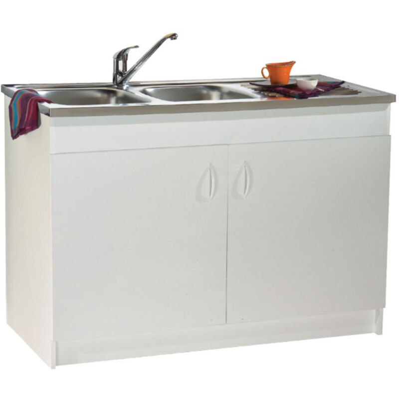 Neova – Meuble sous évier 90 cm – Largeur 60 cm – Panneaux mélaminés 16 mm – Charnières invisibles 95° – Rangement optimisé