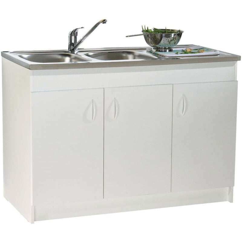 Meuble sous-évier mélaminé sim'hydro 3 portes 1200x600mm Neova S12N43120H