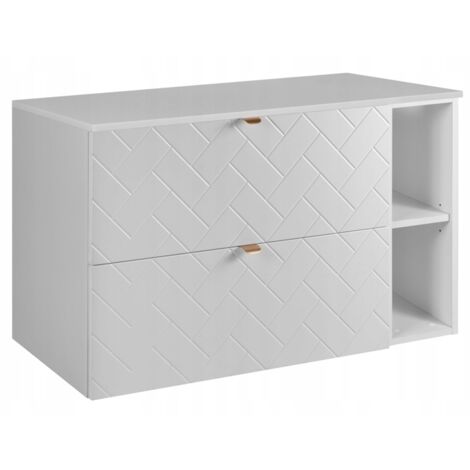 Meuble sous lavabo 100 cm - Blanc Mat - Armoires de Salle de Bains - Meubles de Salle de Bains - Vasque Sous-meuble - Plan de Travail - Bibliothèque Blanche