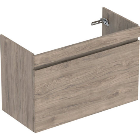 Meuble sous lavabo 100 cm Geberit Renova Plan 1T 1T à l'anglaise Noyer Carya - GEBERIT 501.911.JR.1