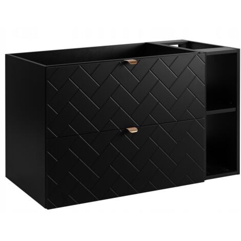 Meuble sous lavabo 100 cm - Noir Mat - Armoires de salle de bains - Meubles de salle de bains - Meubles sous lavabo - Sans plateau - Bibliothèque