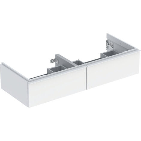 Meuble sous lavabo 120 cm 2 cuves Geberit iCon 2 tiroirs Blanc mat - GEBERIT 502.314.01.3