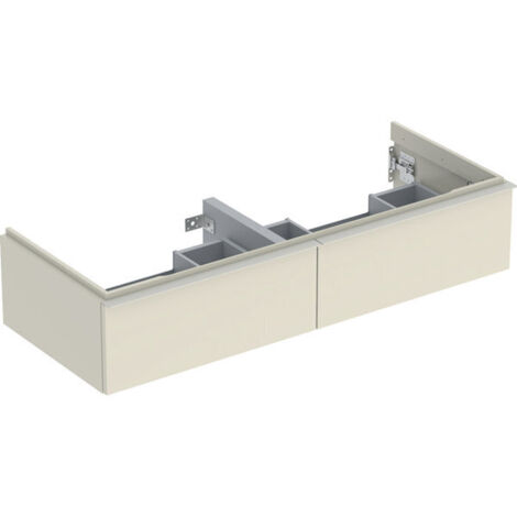 Meuble sous lavabo 120 cm 2 cuves Geberit iCon 2 tiroirs Sable gris - GEBERIT 502.314.JL.1